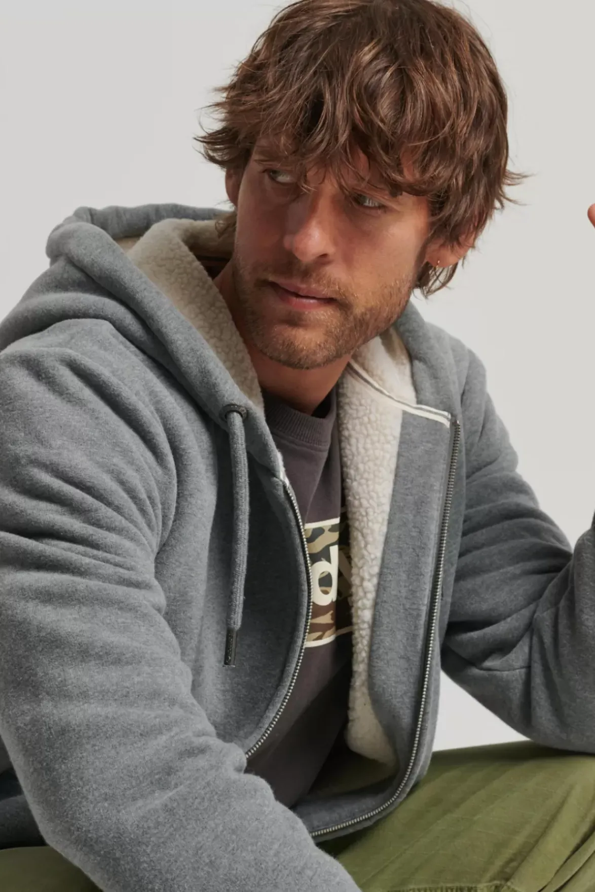 Superdry Borg Lined Zip Hood