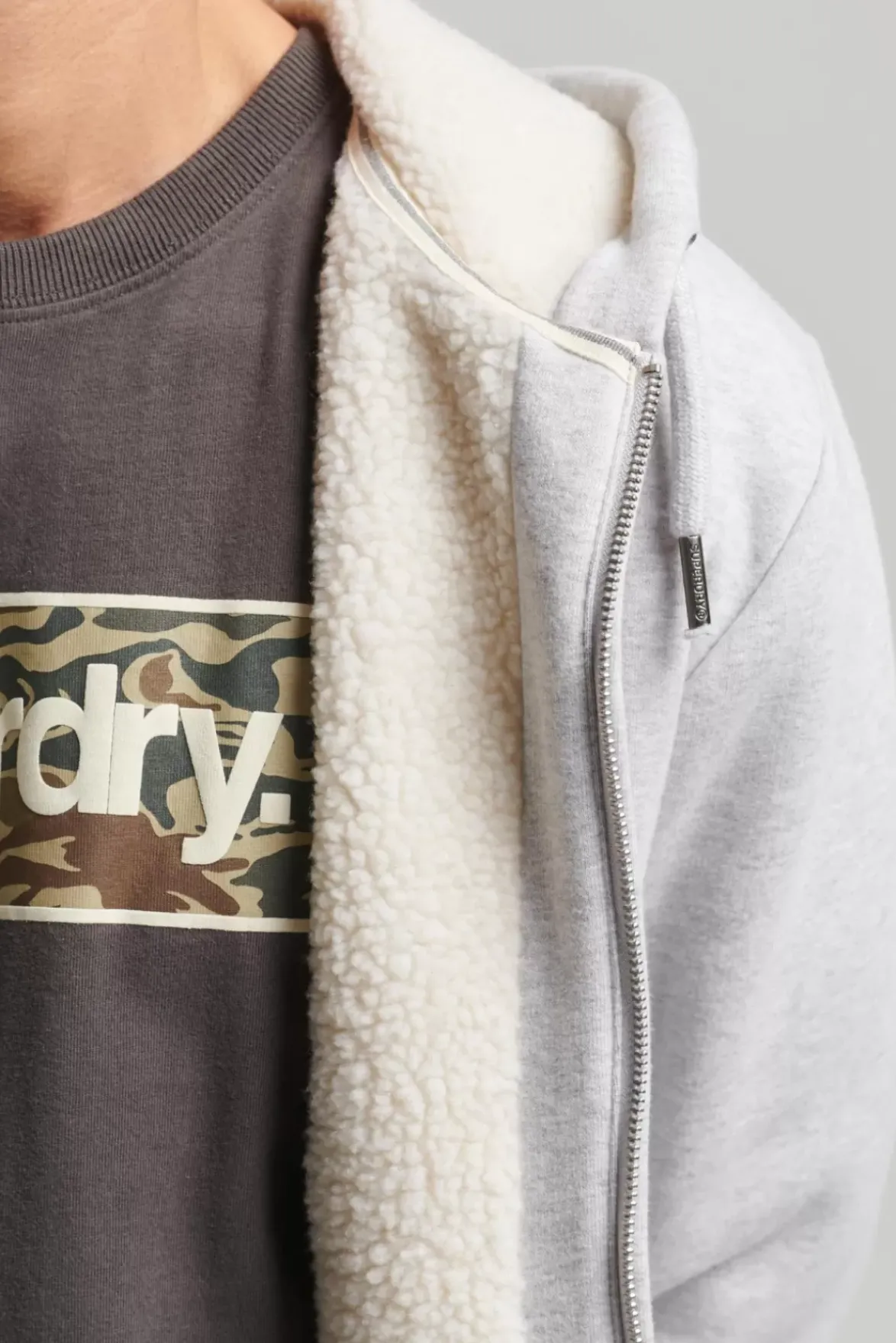 Superdry Borg Lined Zip Hood