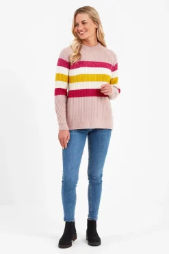 Tog24 Janine Striped Crew Neck Jumper